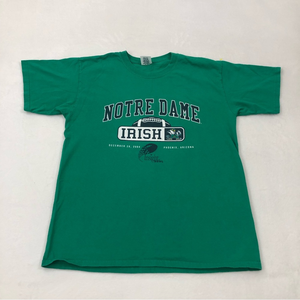 Vintage NCAA Notre Dame Irish Football 2004 Insight Bowl Green Shirt Mens Size L